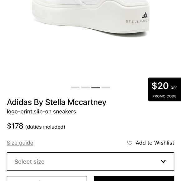 Stella McCartney with Adidas Court Slip On white tennis shoes in 5.5 US. - Picture 2 of 15